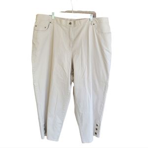 Ruby Rd Favorites Womens Capris Size 24W Plus Khaki Stretch Cotton Blend 